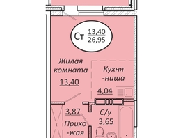 Продается Студия ЖК Пролетарский, 26.95 м², 4069450 рублей