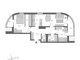 Продается Студия ЖК Беринг, дом 2, 83.1  м², 13950000 рублей