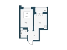 Продается 1-комнатная квартира ЖК Расцветай на Кропоткина, дом 1, 38.9 м², 7700000 рублей