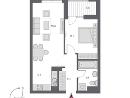 Продается 2-комнатная квартира ЖК Дом Нобель, 47.8 м², 11450000 рублей