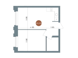 Продается 2-комнатная квартира ЖК 19/56 Кварталы Телецентра, сек 4, 40.43  м², 7230000 рублей