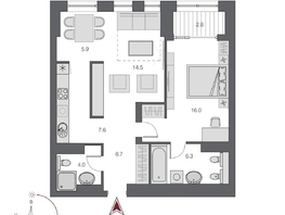 Продается 2-комнатная квартира ЖК Дом Нобель, 63.1 м², 15150000 рублей