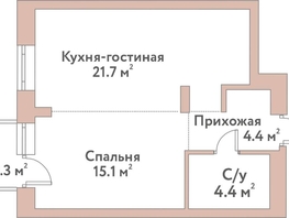 Продается 2-комнатная квартира ЖК Флора и Фауна, 18а, 45.5  м&sup2;, 15950000 рублей