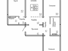 Продается 3-комнатная квартира ЖК Самоцветы, Бирюза дом 2, 87.5 м², 8150000 рублей