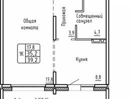 Продается 1-комнатная квартира ЖК Самоцветы, Бирюза дом 2, 39.1  м², 4250000 рублей