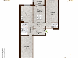 Продается 3-комнатная квартира ЖК Новый горизонт, дом 4, 87.6  м², 8100000 рублей