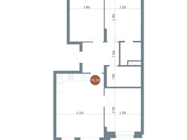 Продается 4-комнатная квартира ЖК 19/56 Кварталы Телецентра, сек 6, 78.99 м², 13800000 рублей