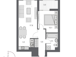 Продается 2-комнатная квартира ЖК Дом Нобель, 43.9  м², 10850000 рублей