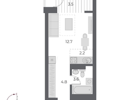 Продается Студия ЖК ОСКАР, дом 1, 26.8 м², 6550000 рублей