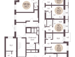 Продается 2-комнатная квартира ЖК Зеленый город, дом 1, 55.3 м², 6830500 рублей