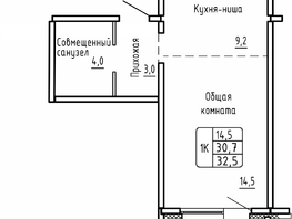 Продается 1-комнатная квартира ЖК Самоцветы, Бирюза дом 2, 32.5 м², 5200000 рублей