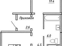 Продается 2-комнатная квартира ЖК Квартет, дом Дуэт, 68.5  м², 7477942 рублей