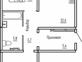 Продается 2-комнатная квартира ЖК Самоцветы, Бирюза дом 1, 70.2  м², 7432000 рублей