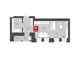 Продается Студия ЖК Промышленная 7, 26.75  м², 5538795 рублей