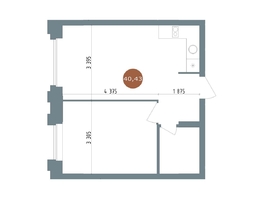 Продается 2-комнатная квартира ЖК 19/56 Кварталы Телецентра, сек 4, 35.93 м², 7200000 рублей