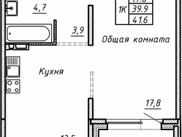 Продается 1-комнатная квартира ЖК Гренландия, Лес дом №5, 41.6  м², 6495000 рублей