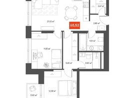 Продается 2-комнатная квартира ЖК ЩА, 63.5  м², 11450000 рублей