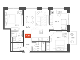 Продается 3-комнатная квартира ЖК ЩА, 76.29  м², 13150000 рублей