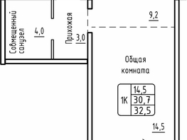 Продается 1-комнатная квартира ЖК Самоцветы, Бирюза дом 2, 32.5  м², 6086750 рублей