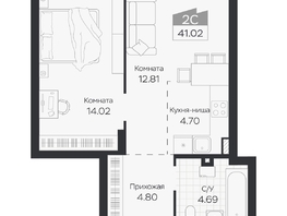 Продается 2-комнатная квартира ЖК Базилик, дом 3, 41.02  м&sup2;, 6086000 рублей