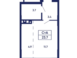 Продается Студия ЖК Gorizont (Горизонт), дом 2, 23.7  м², 4100000 рублей