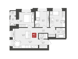 Продается 4-комнатная квартира ЖК Промышленная 7, 58.99  м², 10028300 рублей