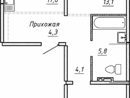 Продается 2-комнатная квартира ЖК Гренландия, Лес дом №5, 64  м², 7100000 рублей