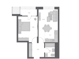 Продается 2-комнатная квартира ЖК Беринг, дом 3, 48.11 м², 8400000 рублей
