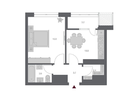 Продается 1-комнатная квартира ЖК Беринг, дом 3, 40.05 м², 7950000 рублей