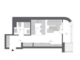 Продается Студия ЖК Беринг, дом 3, 33.57 м², 6400000 рублей