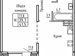 Продается 1-комнатная квартира ЖК Самоцветы, Бирюза дом 1, 41.5  м², 5770000 рублей