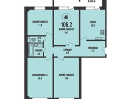 Продается 4-комнатная квартира ЖК Династия, дом 908, 105.2 м², 11400000 рублей