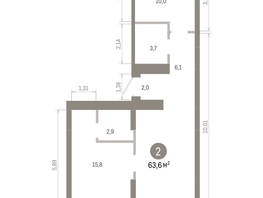 Продается 2-комнатная квартира ЖК Лебедевский квартал, дом 1, 63.6  м², 10030000 рублей