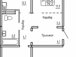 Продается 2-комнатная квартира ЖК Самоцветы, Бирюза дом 1, 70.2  м², 6500000 рублей