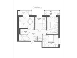 Продается 3-комнатная квартира ЖК Тетрис, корпус 2, 79.7  м², 13529100 рублей
