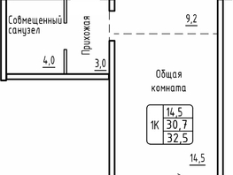 Продается 1-комнатная квартира ЖК Самоцветы, Бирюза дом 2, 32.5  м², 5050000 рублей