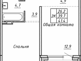 Продается 2-комнатная квартира ЖК Гренландия, Лес дом №5, 41.4  м², 5600000 рублей