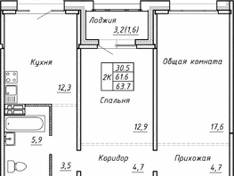 Продается 2-комнатная квартира ЖК Гренландия, Лес дом №5, 63.7  м², 7000000 рублей