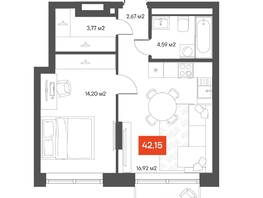 Продается 1-комнатная квартира  Квартал ЩА, 40.85  м², 8850000 рублей