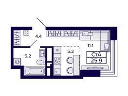 Продается Студия ЖК Citatum (Цитатум), 25.9  м², 5550000 рублей