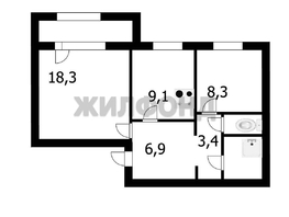 Продается 2-комнатная квартира В. Высоцкого ул, 49.4  м&sup2;, 4740000 рублей
