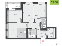 Продается 4-комнатная квартира ЖК ДНК, 67  м², 8818800 рублей