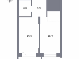 Продается 2-комнатная квартира ЖК Державина, 50, 44  м², 10100000 рублей