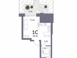Продается Студия ЖК Горская Лагуна, корпус 2, 36.33  м², 7650000 рублей