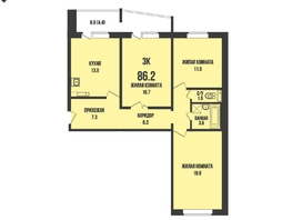 Продается 3-комнатная квартира ЖК Династия, дом 914, 86.2  м&sup2;, 10000000 рублей