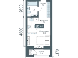 Продается 1-комнатная квартира  Кварталы Немировича, 2 очередь, 30.3  м&sup2;, 5690000 рублей