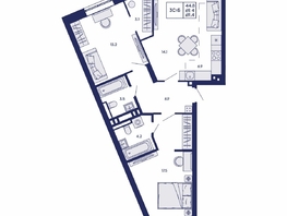 Продается 3-комнатная квартира ЖК Горизонт, дом 2, 69.4  м&sup2;, 8500000 рублей