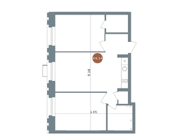 Продается 2-комнатная квартира ЖК 19/56 Кварталы Телецентра, сек 2, 63.7  м&sup2;, 9790300 рублей