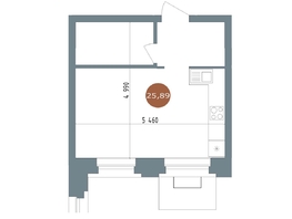 Продается Студия ЖК 19/56 Кварталы Телецентра, сек 2, 26  м&sup2;, 4990000 рублей