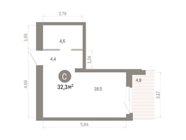 Продается Студия ЖК Город на озере, 32.32  м&sup2;, 8520000 рублей